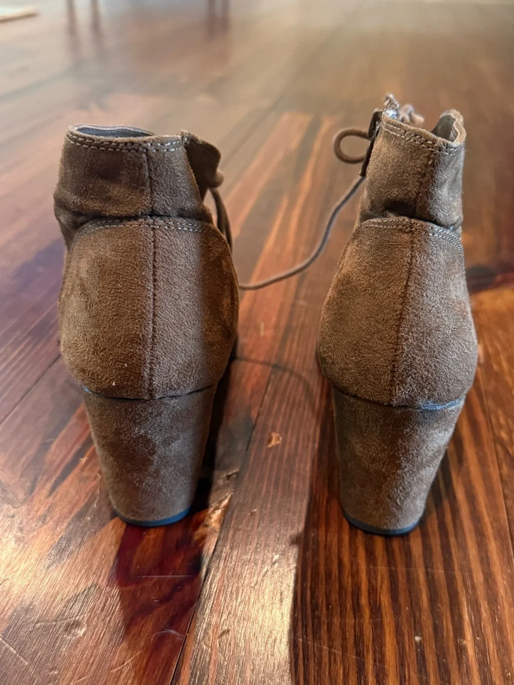 Women’s Lace-Up Wedge Booties - Brown